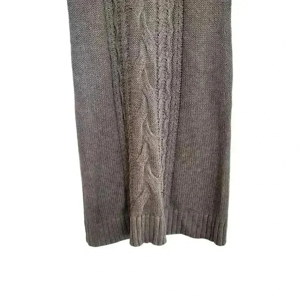Banana Republic Women's Gray Cotton/Rayon/Nylon Cable Knit Scoop Neck 3/4 Sleeve - Picture 6 of 14